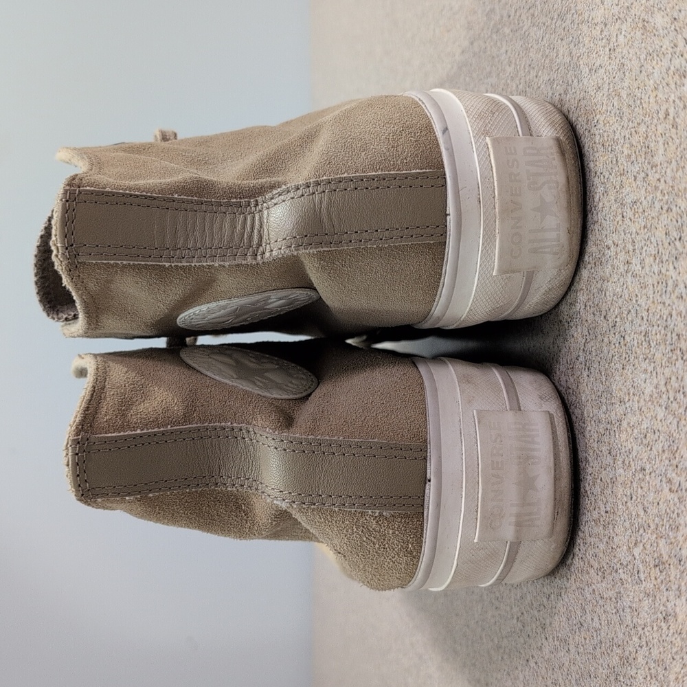 Converse All Star High Top Sneakers Gym Shoes Tan Leather Upper, Lift, Women's 9 - Picture 4 of 12